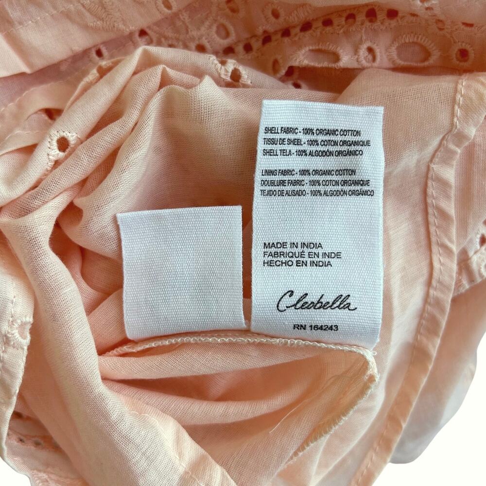 Cleobella Florence Midi Dress in Shell Eyelet Puff Sleeve Organic Cotton S NWT - Picture 15 of 16